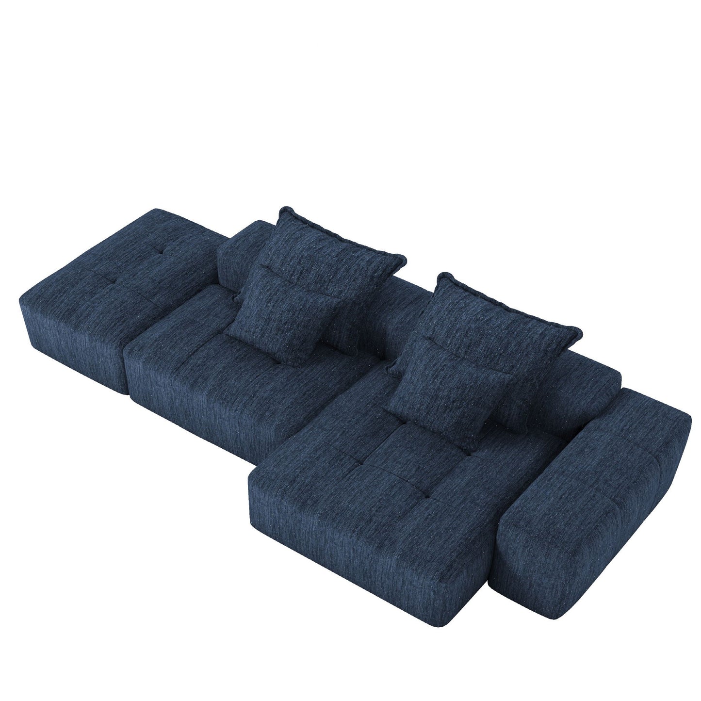 Modern Oversized DIY Combination Modular Sectional Sofa With Pillows