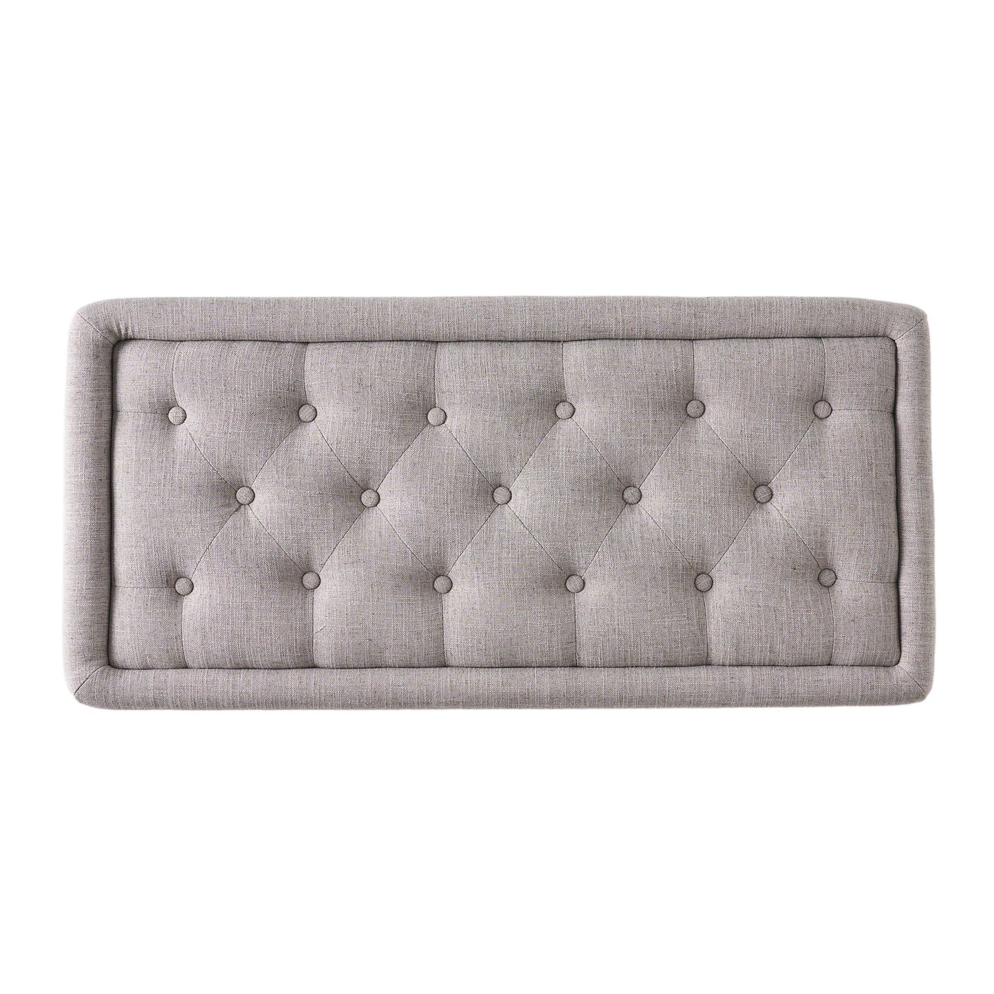 Dean Fabric Storage Wide Tufted Rectangle Ottoman - Gray