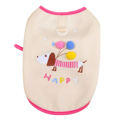 Pet Dachshund Balloon Sweatshirt Fleece Lined Vest For Small Dogs