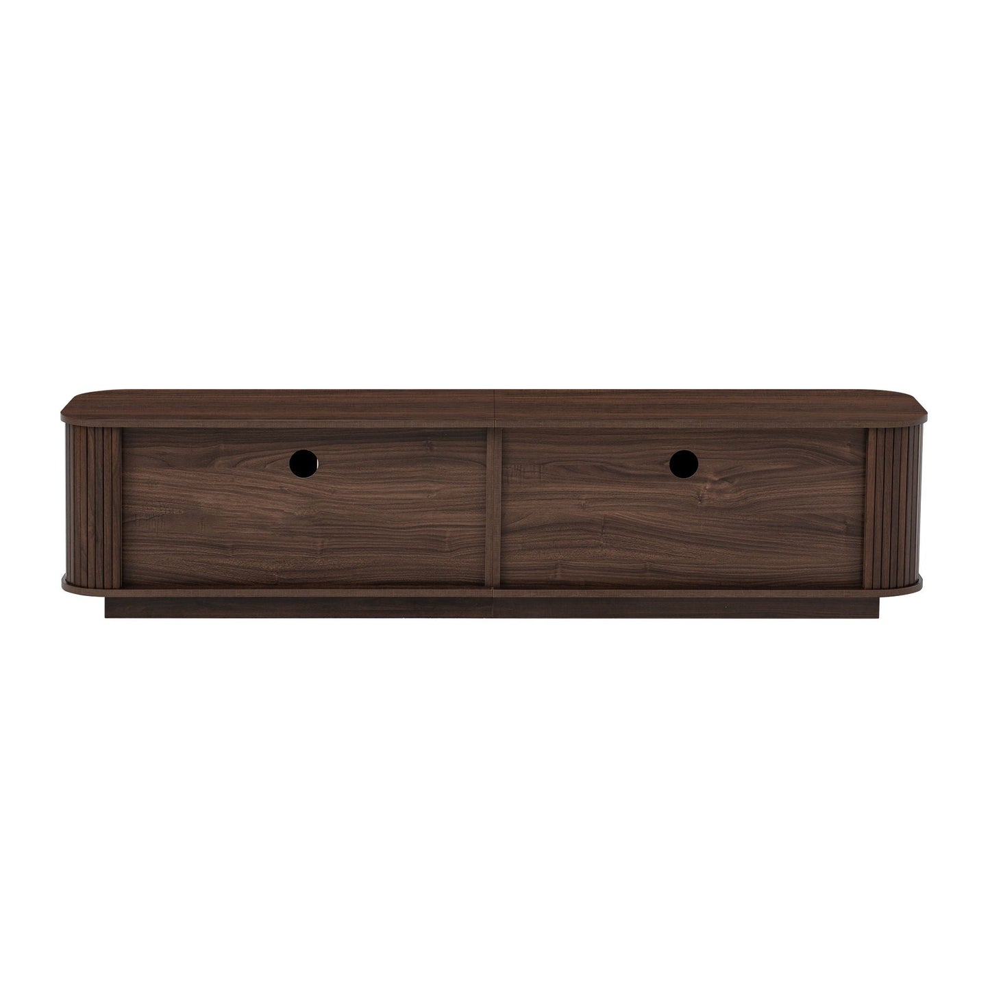 70" TV Stand With Ample Storage, Refined Curved Corners - Dark Brown