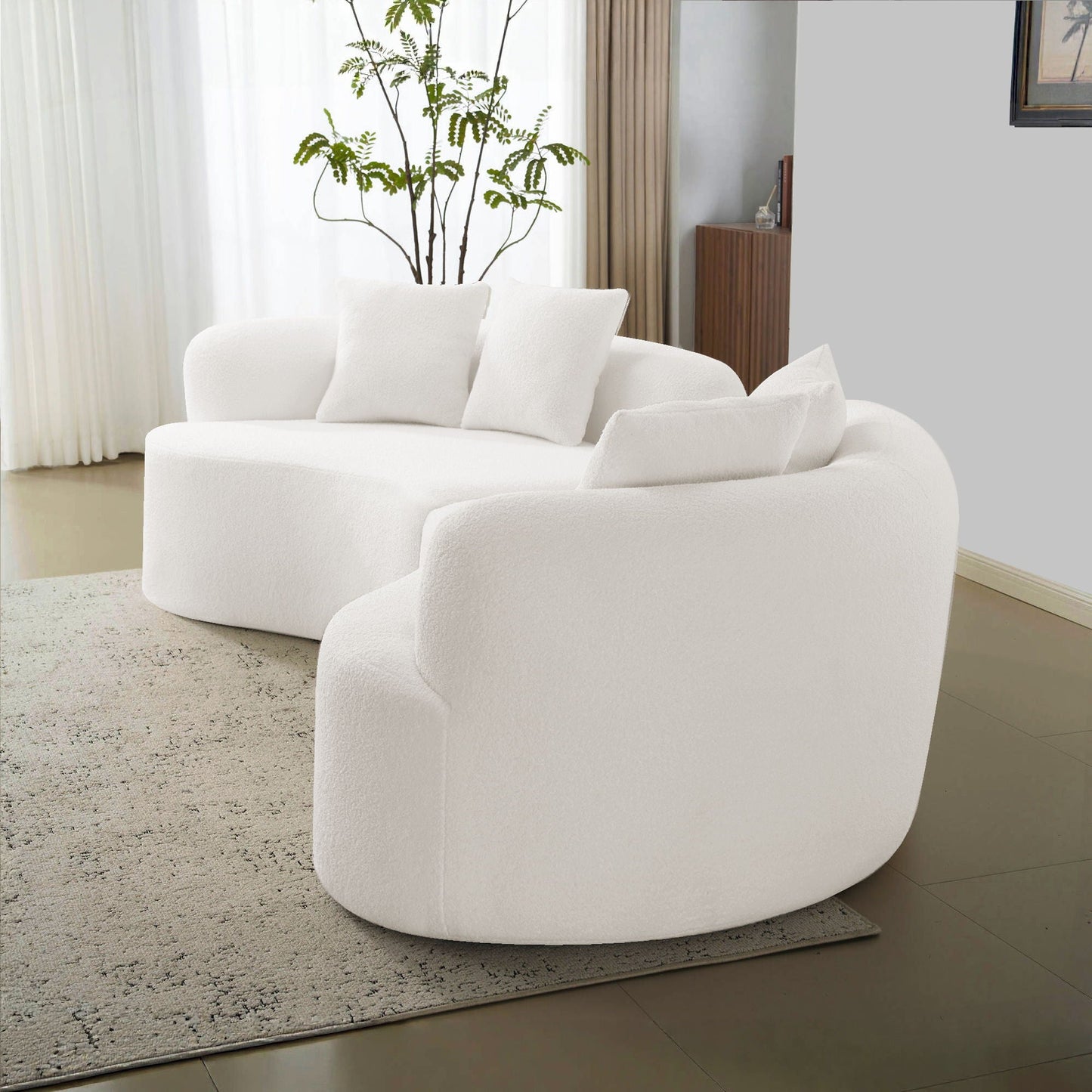 Curved 4 Seater Full Compression Sponge Sofa