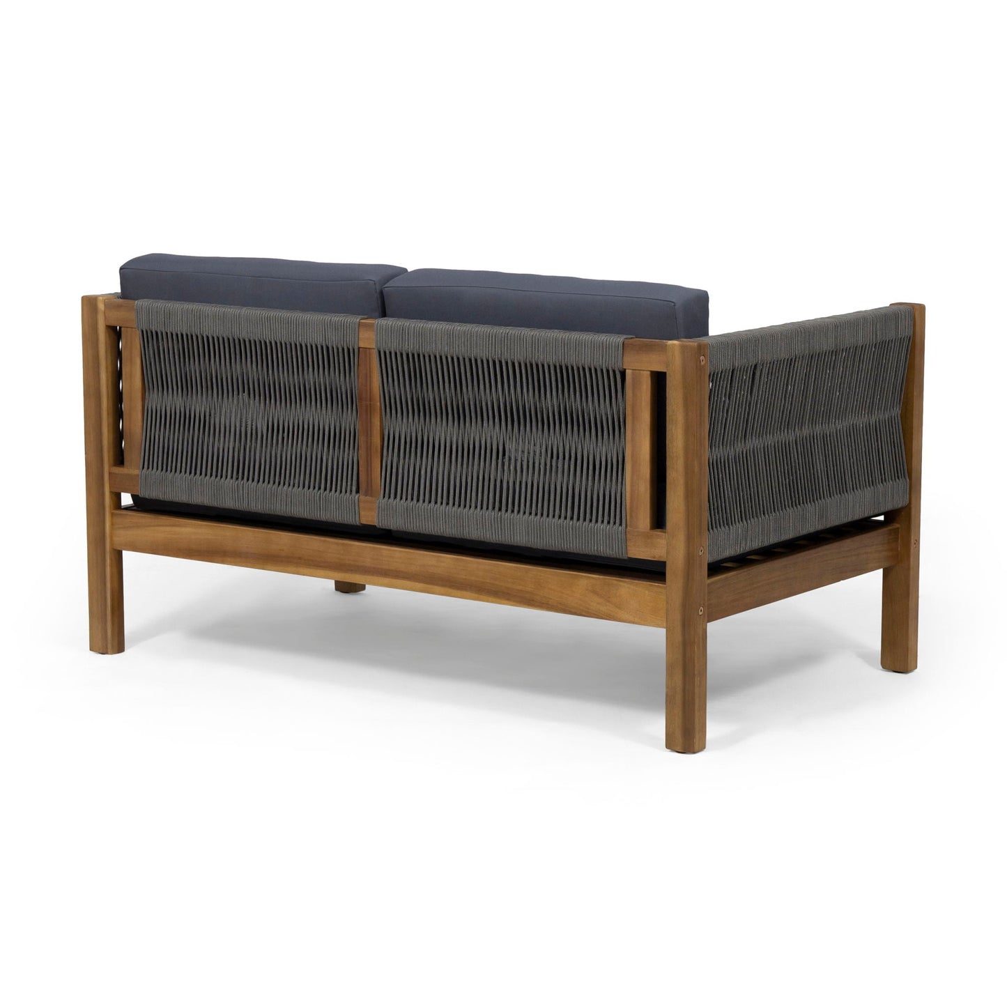 Charlotte Outdoor And Rope 4 Seater Chat Set With Cushions - Teak