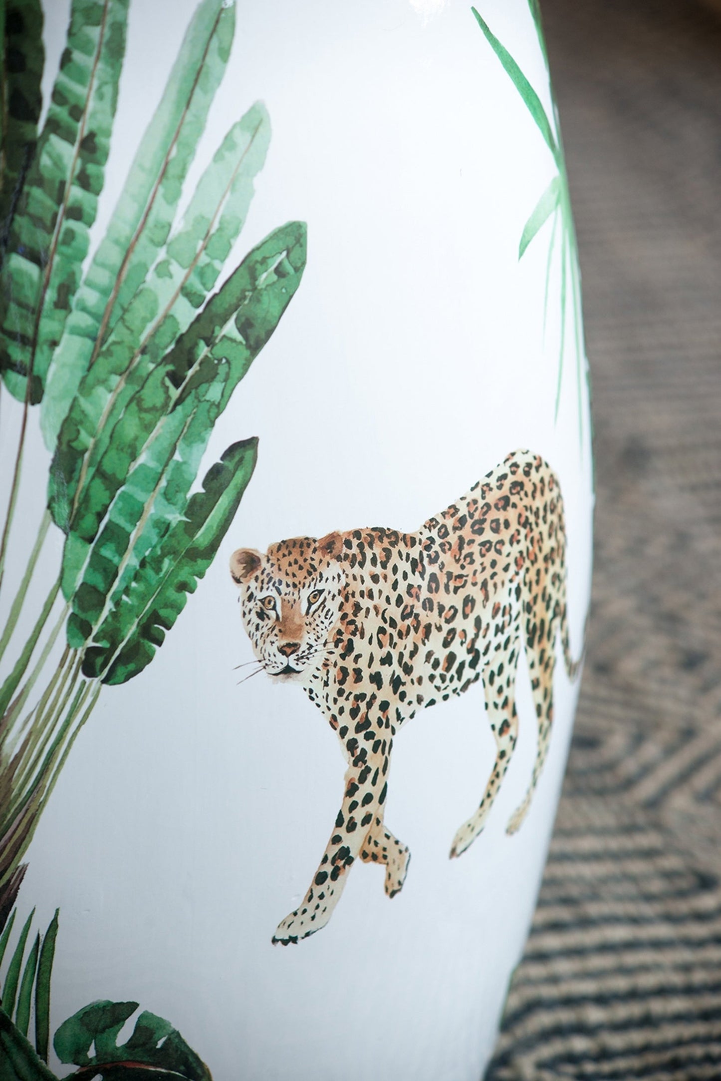 13x13x18 Ceramics Garden Stool Jungle-Themed Accent Side Table