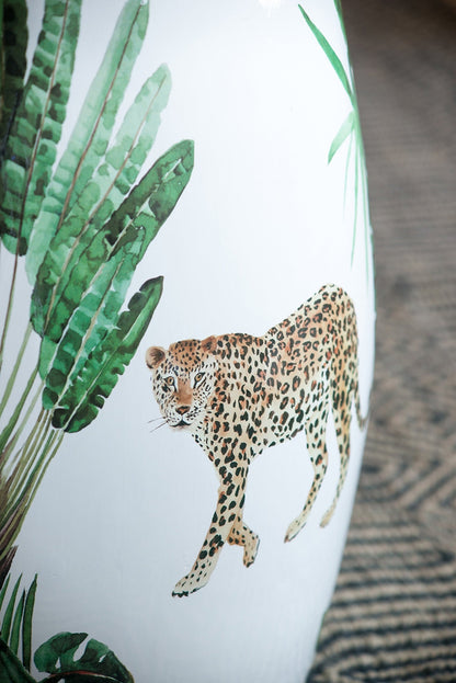 13x13x18 Ceramics Garden Stool Jungle-Themed Accent Side Table