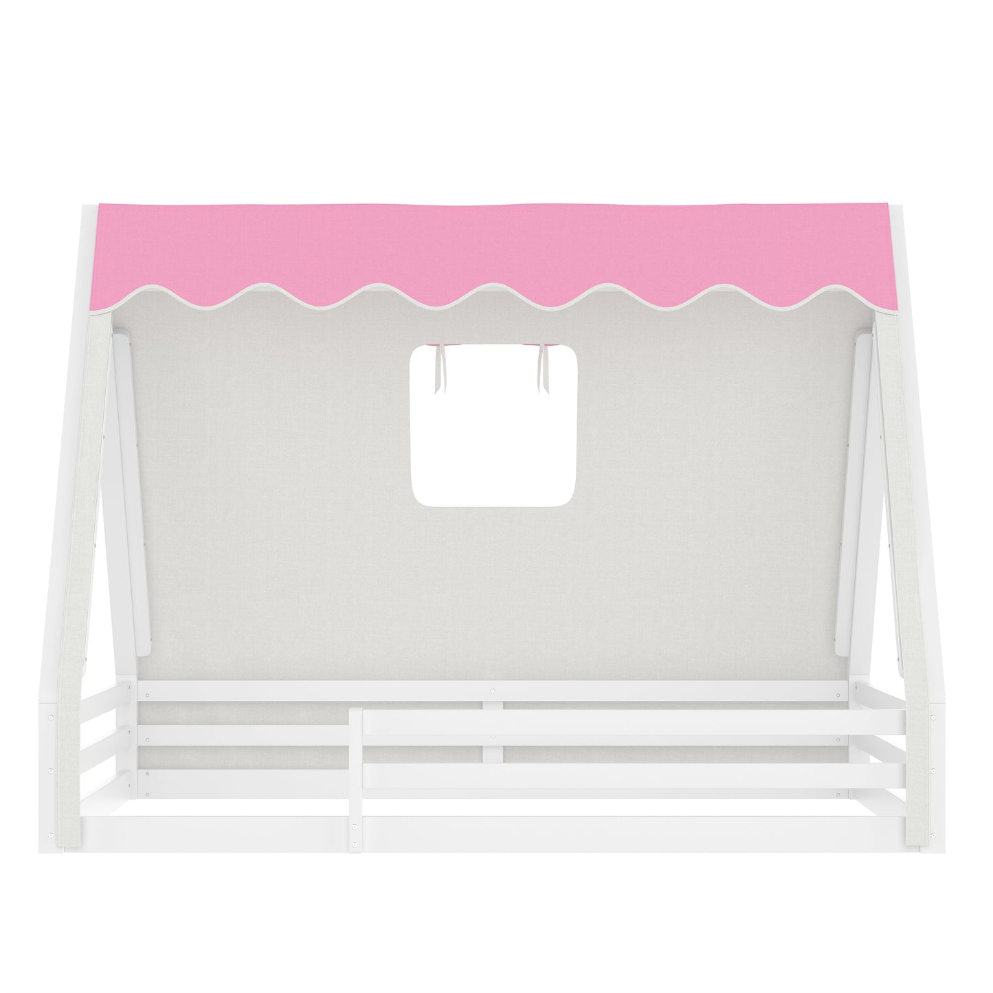 Full Size House Floor Bed with Tent and Light