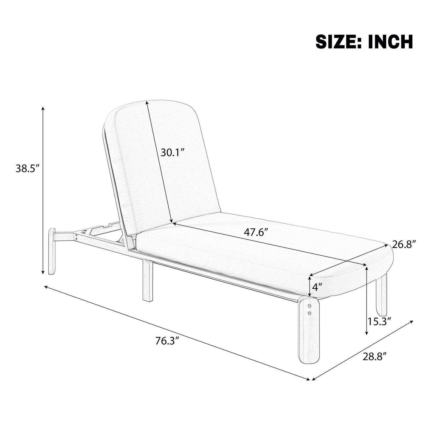 Outdoor Chaise Lounge With Adjustable Backrest