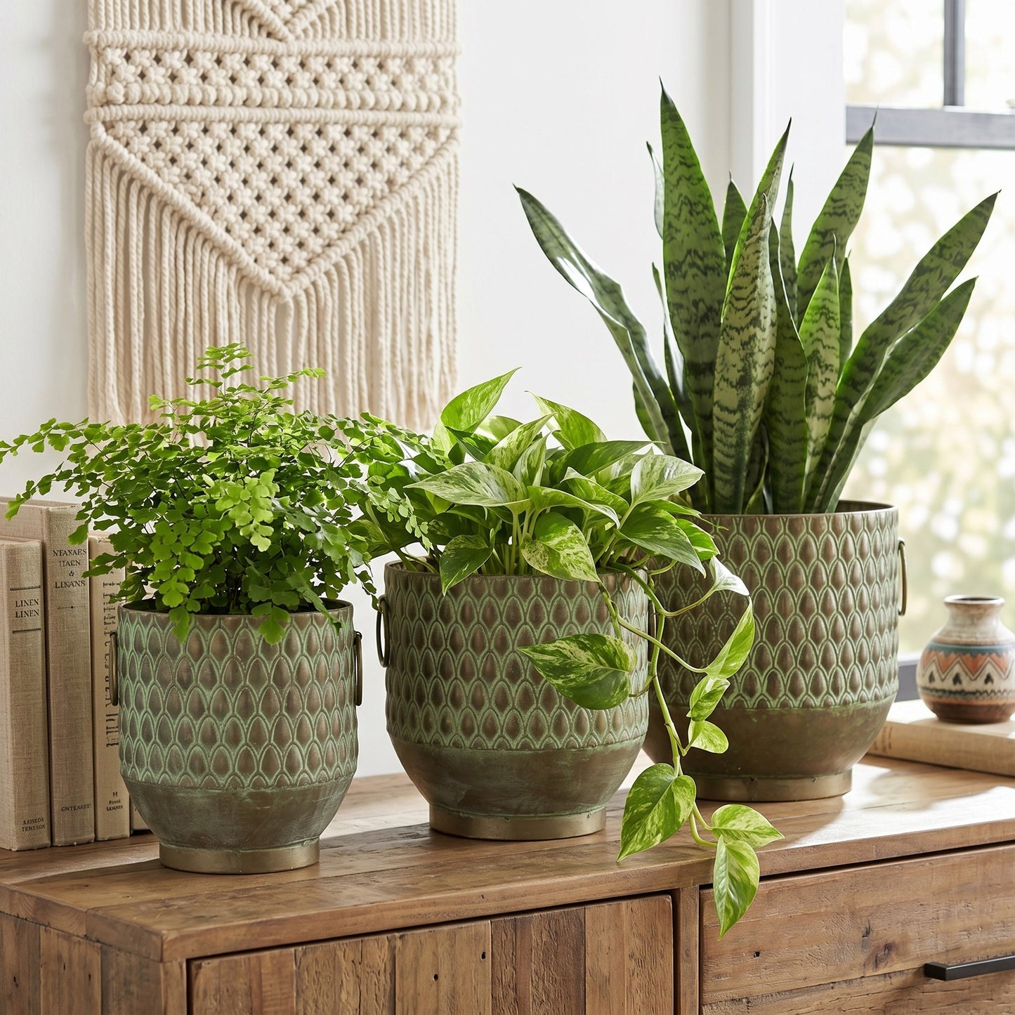 S/3 Textured Planters Set