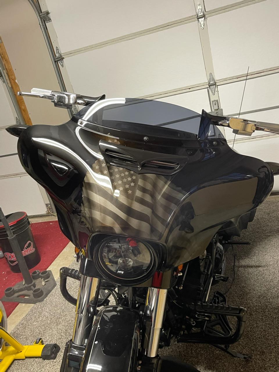 Fairing Ghosted tattered American flag