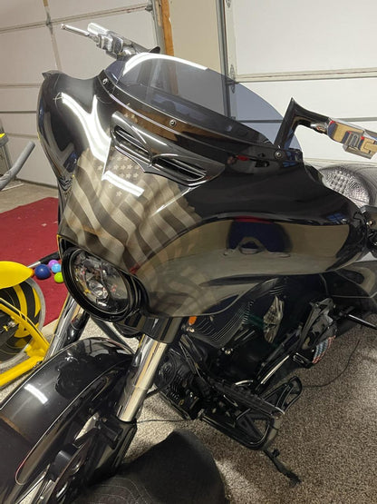 Fairing Ghosted tattered American flag