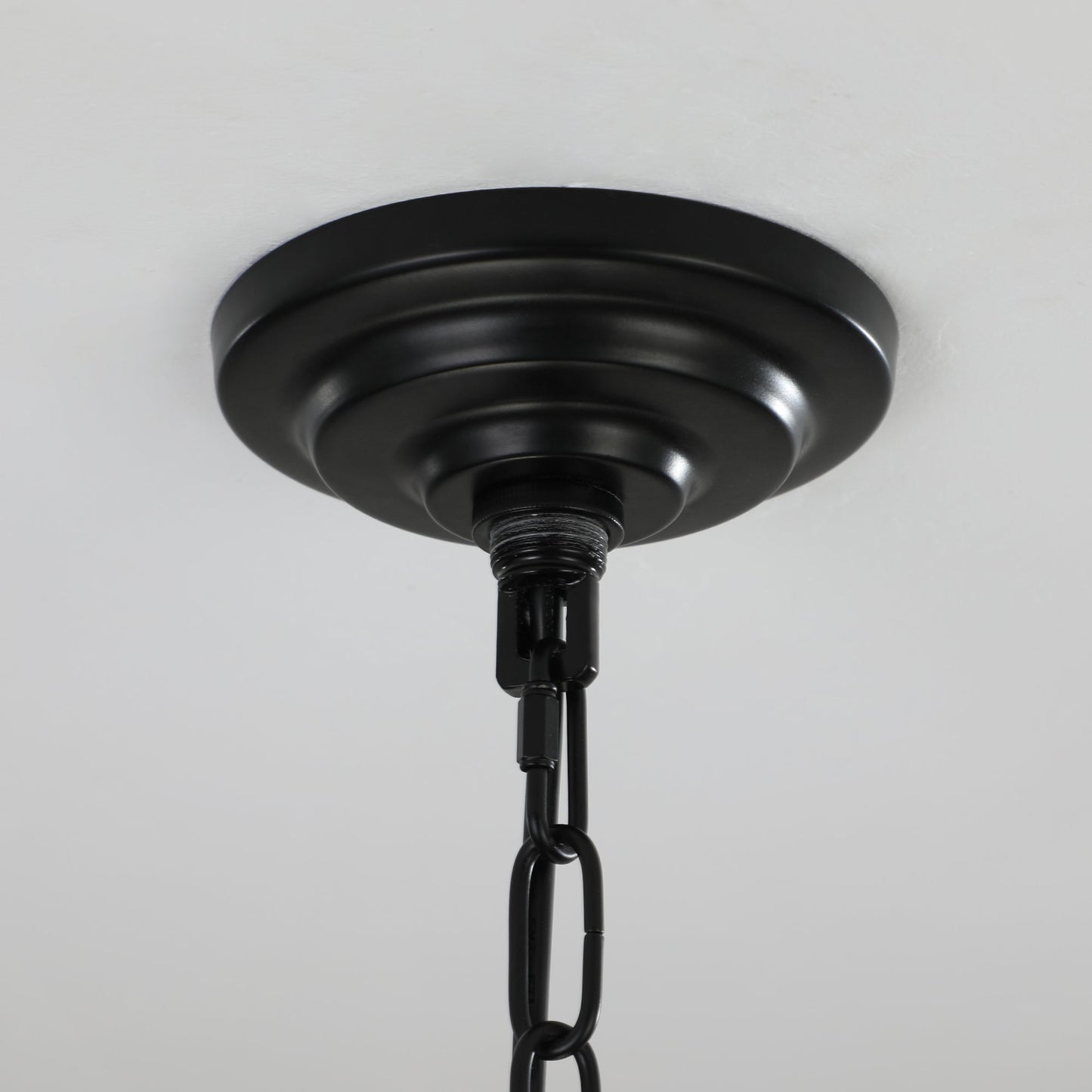 18' Modern 8-Light Black & Chrome Geometric Pendant Chandelier