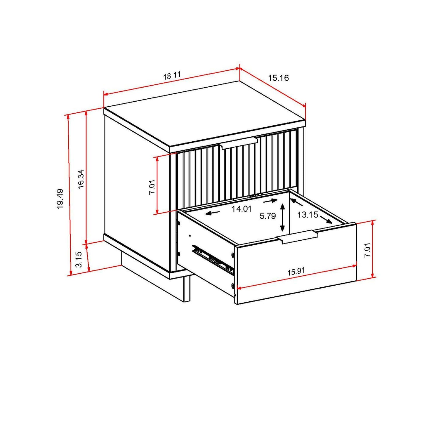 Granville - Nightstand With 2 Drawers