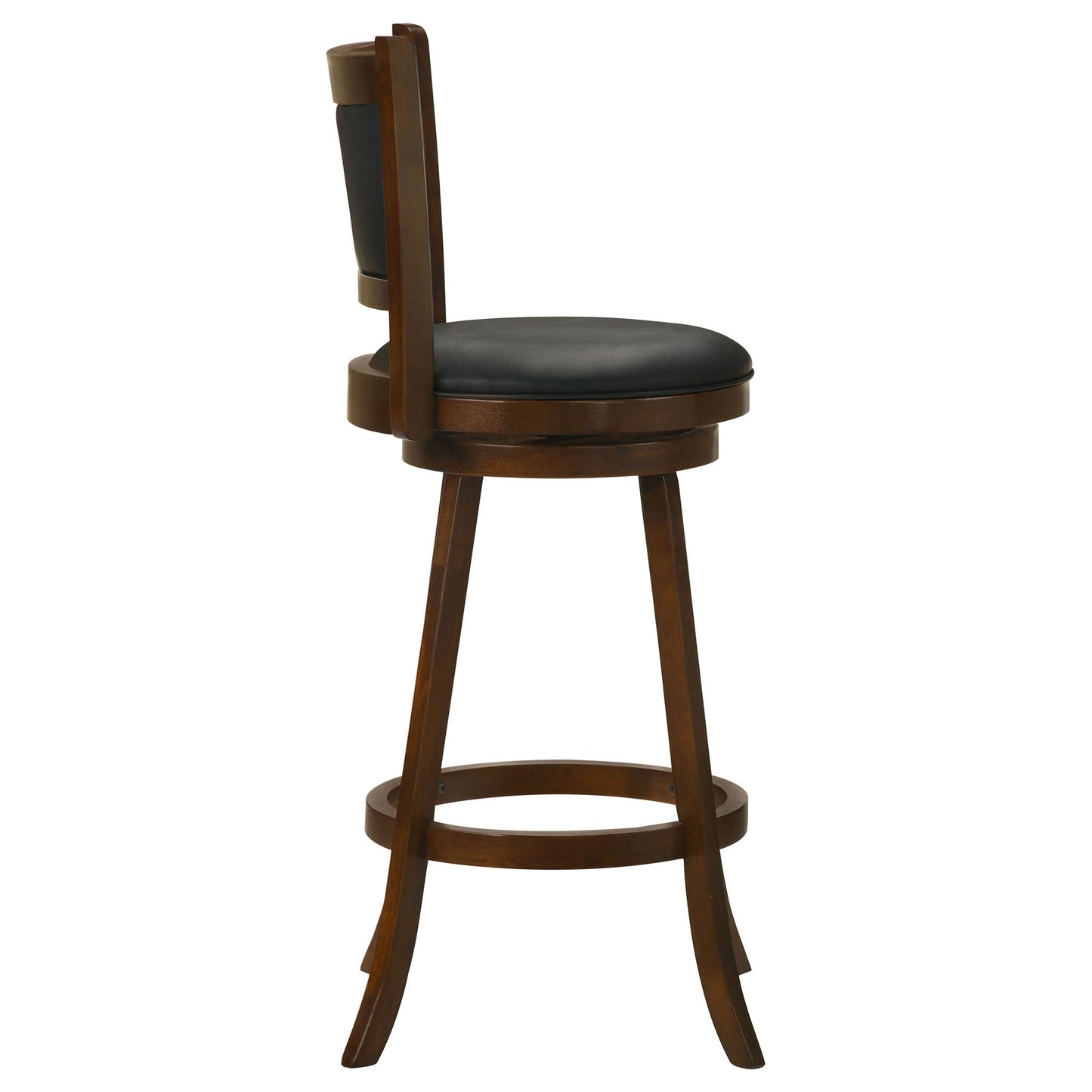 Swivel Stool With Upholstered Seat (Set of 2) - Black / Brown
