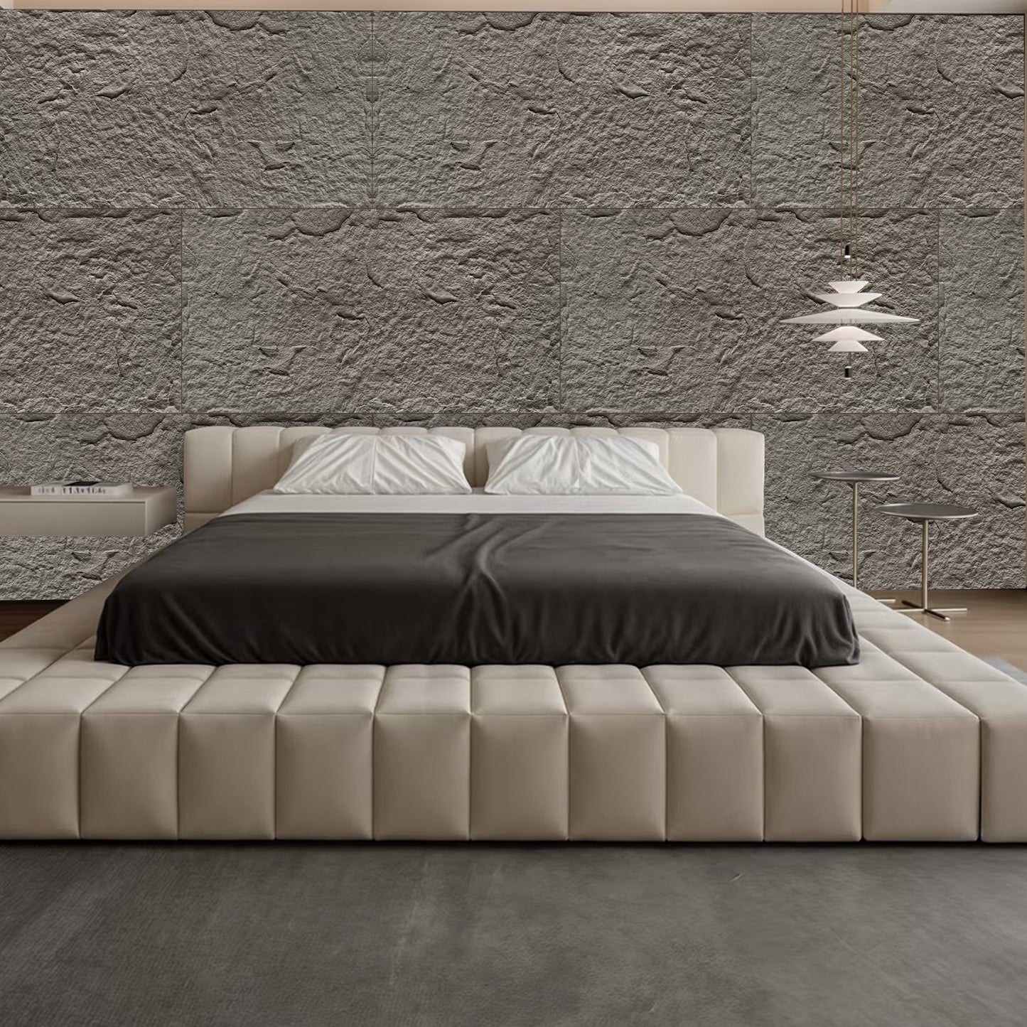 3D Faux Stone Wall Panels, 6 PCS PU Wainscoting Panel