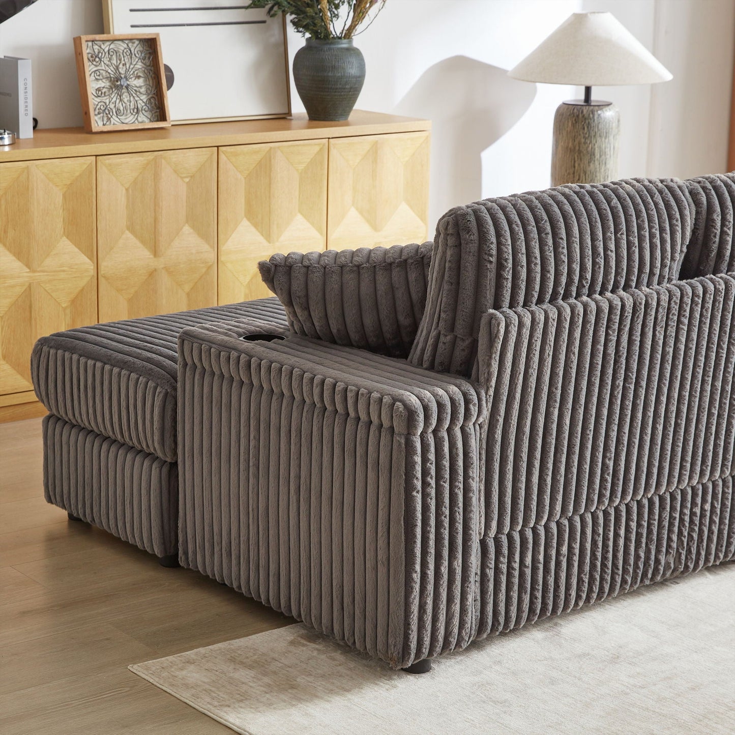 3 Seater Sofa With 2 Ottomans For Living Room
