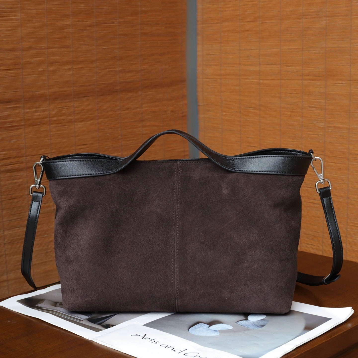 Autumn And Winter New Matte Cowhide Tote Bag, Simple And Versatile, Large Capacity Handbag, Commuting Crossbody Real Leather Women's Bag