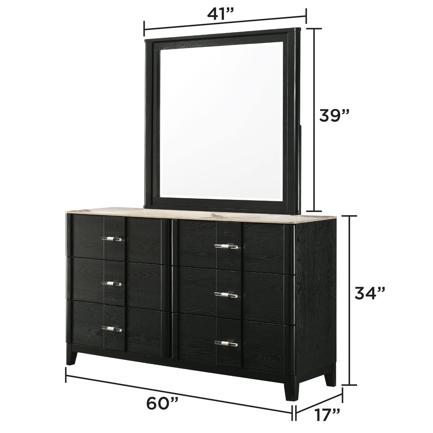 Opel - Bedroom Mirror - Black