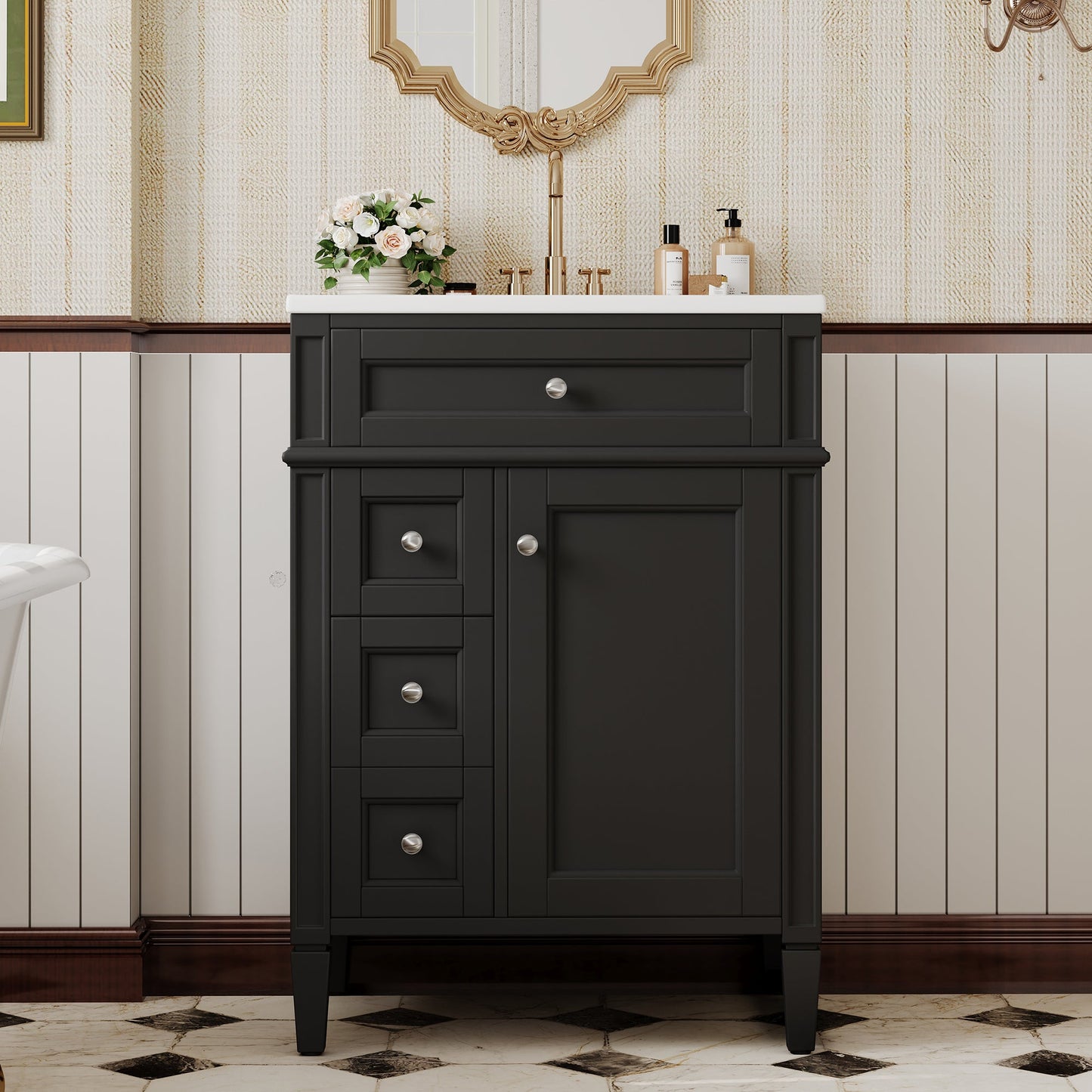 24'' Bathroom Vanity with Top Sink and Storage Cabinet