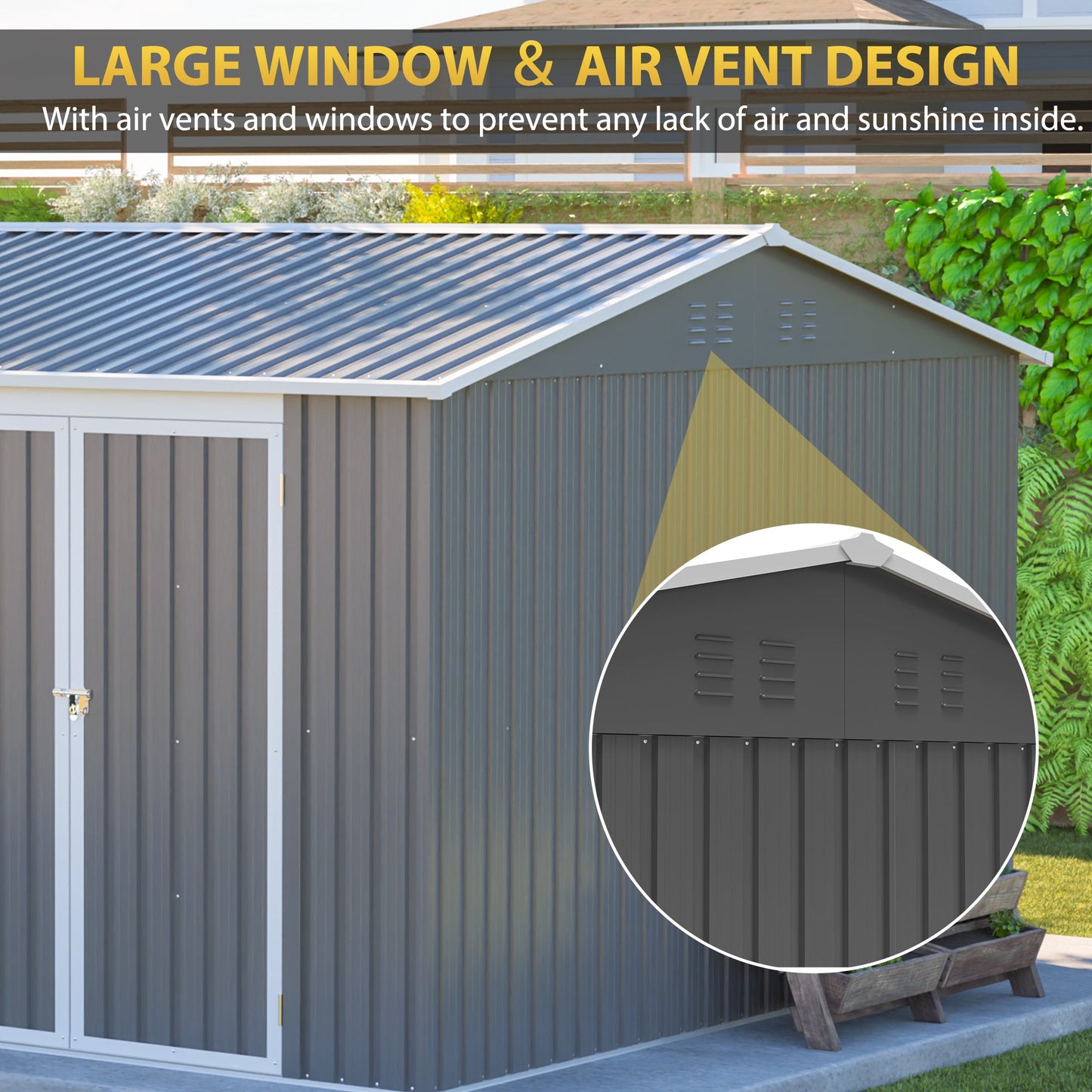 12x10 Ft Outdoor Metal Storage Shed