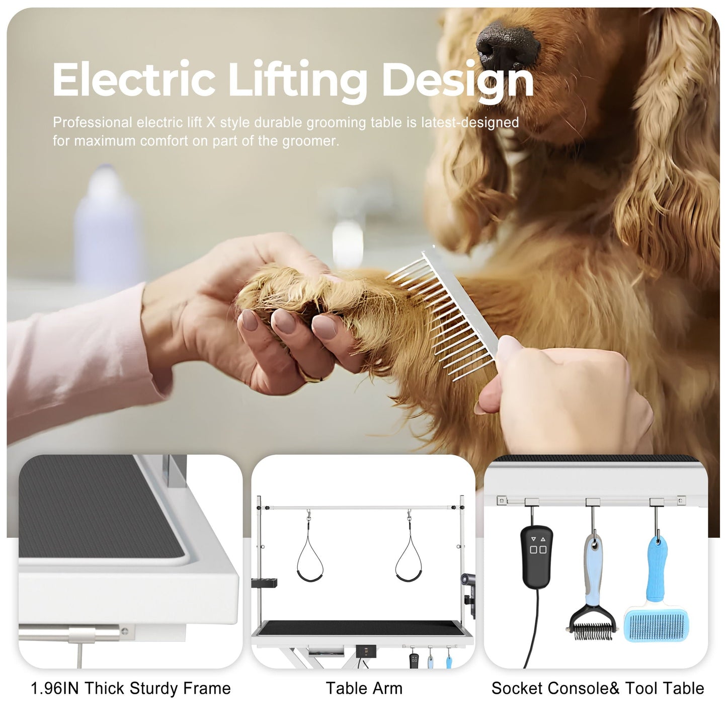 Super Deluxe Electric Pet Grooming Table, Height Adjustable