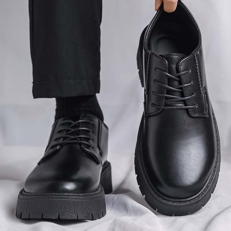 Men's Summer Breathable Height Increasing Derby Shoes, Business Formal Dress Shoes For Men