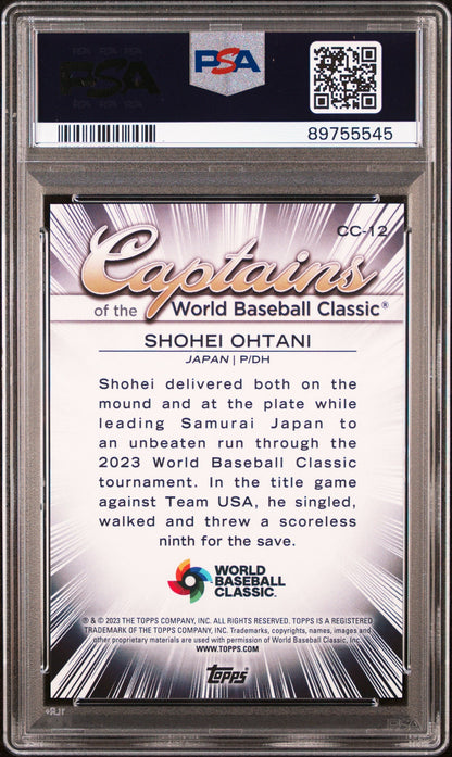 Graded 2023 Topps WBC Shohei Ohtani #CC12 Captains of the WBC Baseball Card PSA 10 Gem Mint