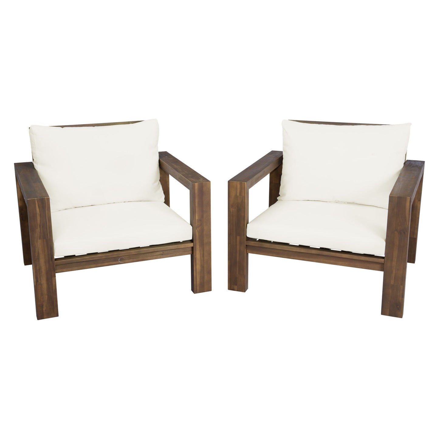 Stylish Outdoor Chair Set With Cushions For Garden (Set of 2)