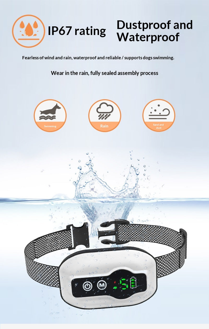Smart Vibration Anti-Bark Dog Training Collar, IP67 Waterproof