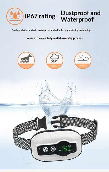 Smart Vibration Anti-Bark Dog Training Collar, IP67 Waterproof