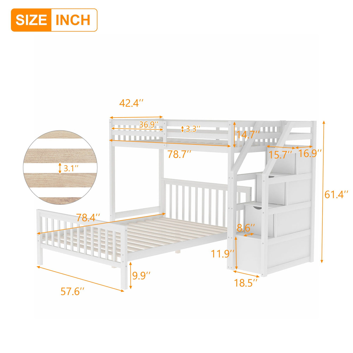 Loft Bed With Staircase And Storage
