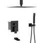 Modern Shower System With Waterfall Tub Spout, 12" Ceiling Mount Square Shower