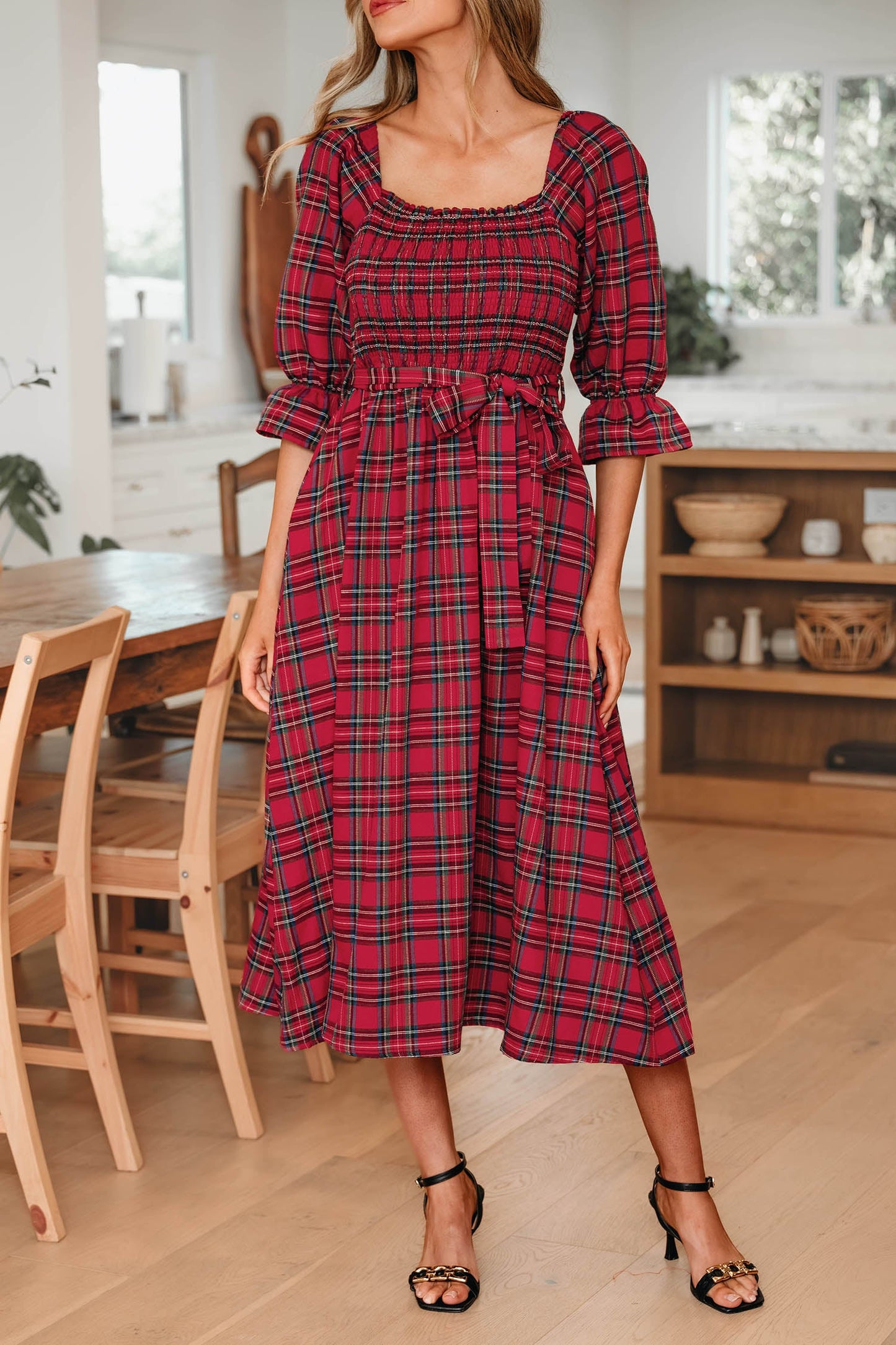 Jazmin Waist Flared Midi Dress