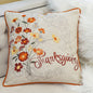 Thanksgiving Embroidered Floral Throw Pillow