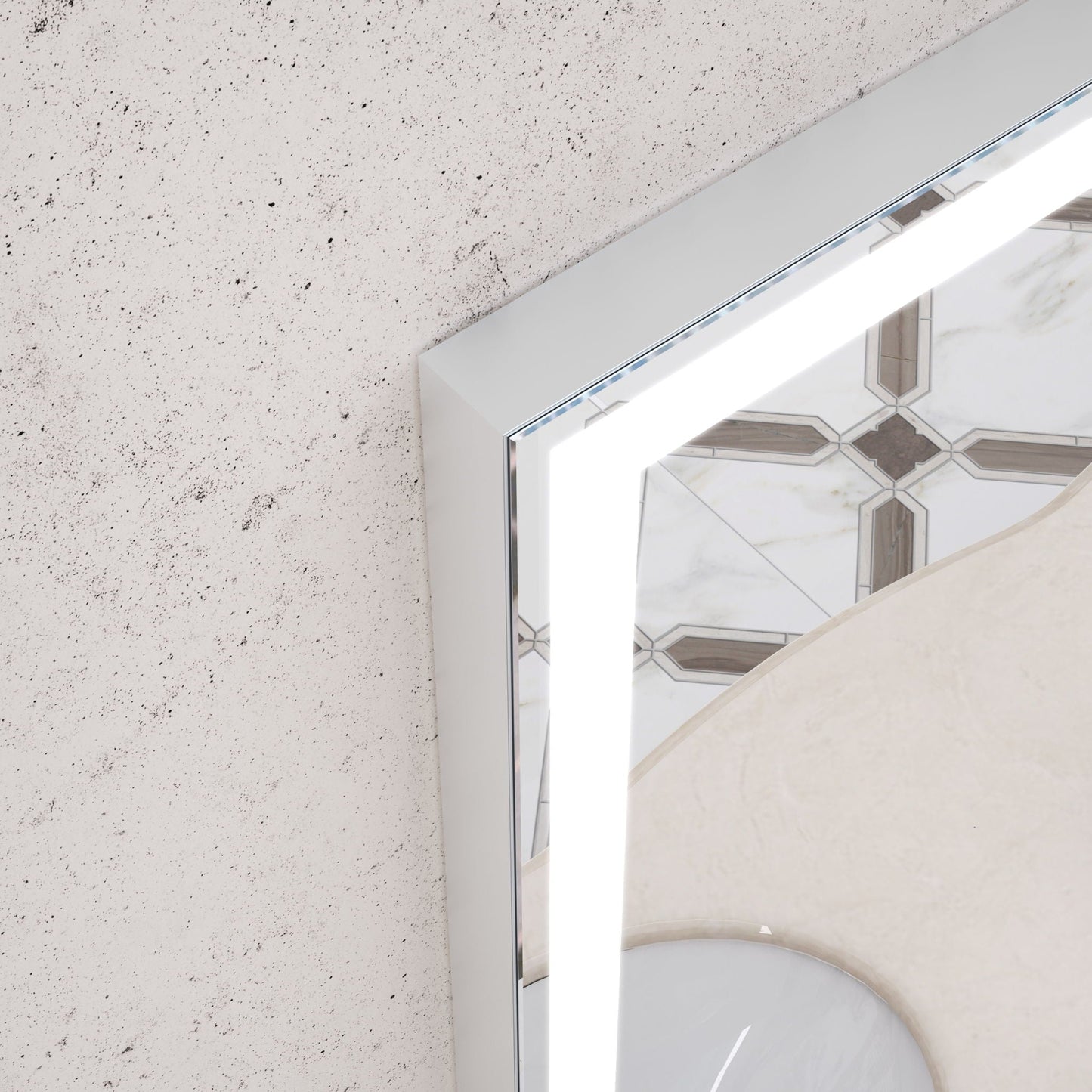 LED Bathroom Vanity Mirror Wall Mounted Adjustable / Warm / Natural Lights Anti-Fog Touch Switch With Memory Modern Smart Large Bathroom Mirrors