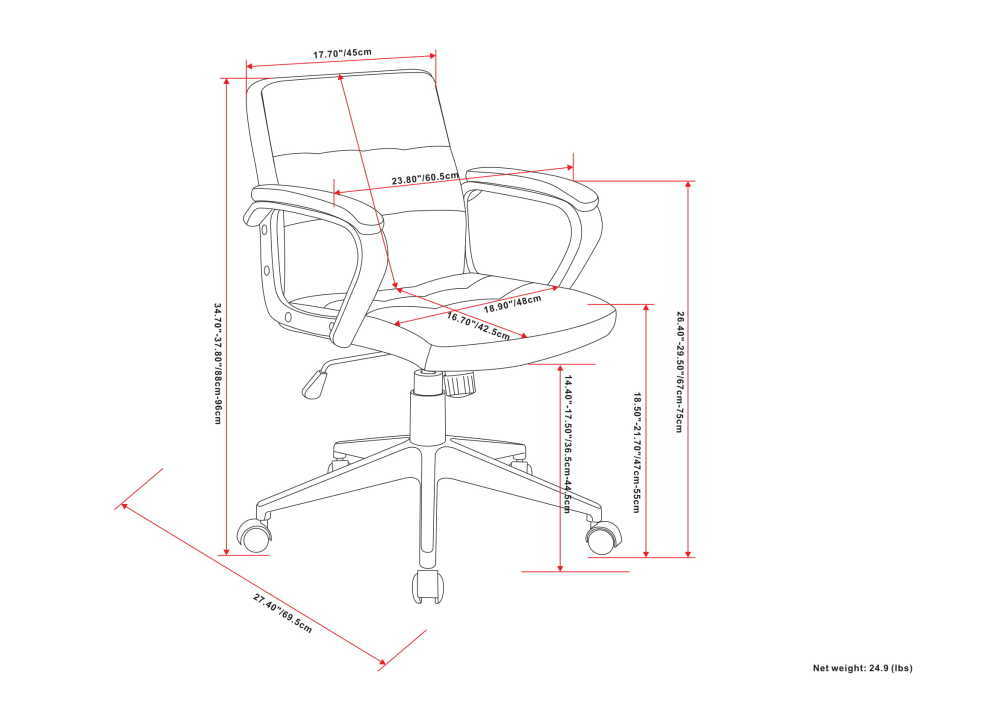 Brewer - Swivel Office Chair - Distressed Blue