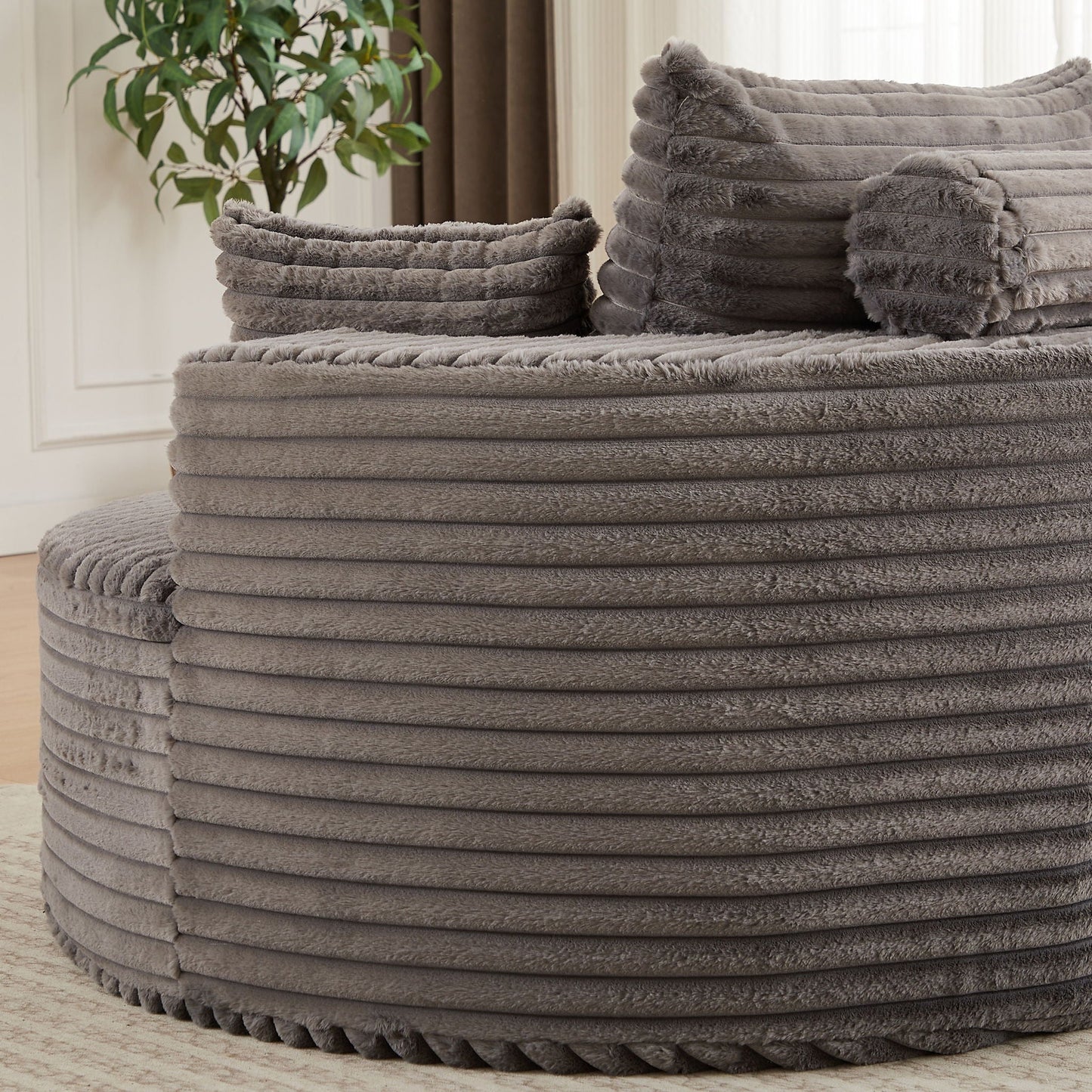 Modern Single Sofa With Backrest Pillow For Living Room