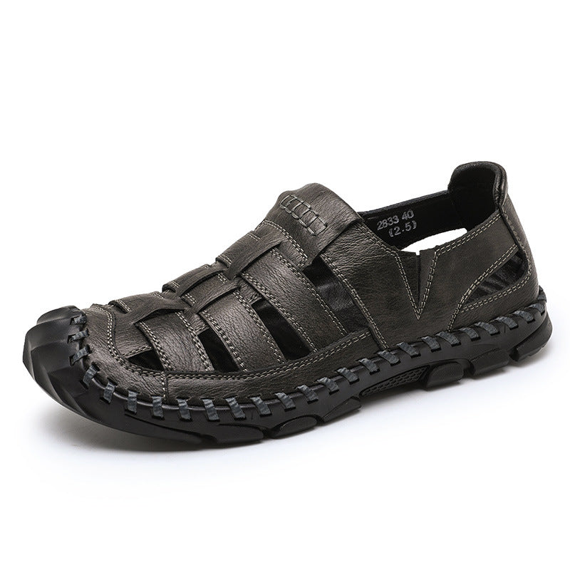 Plus-size Mens Hollow-out Sandals With A Sewn-in Sole