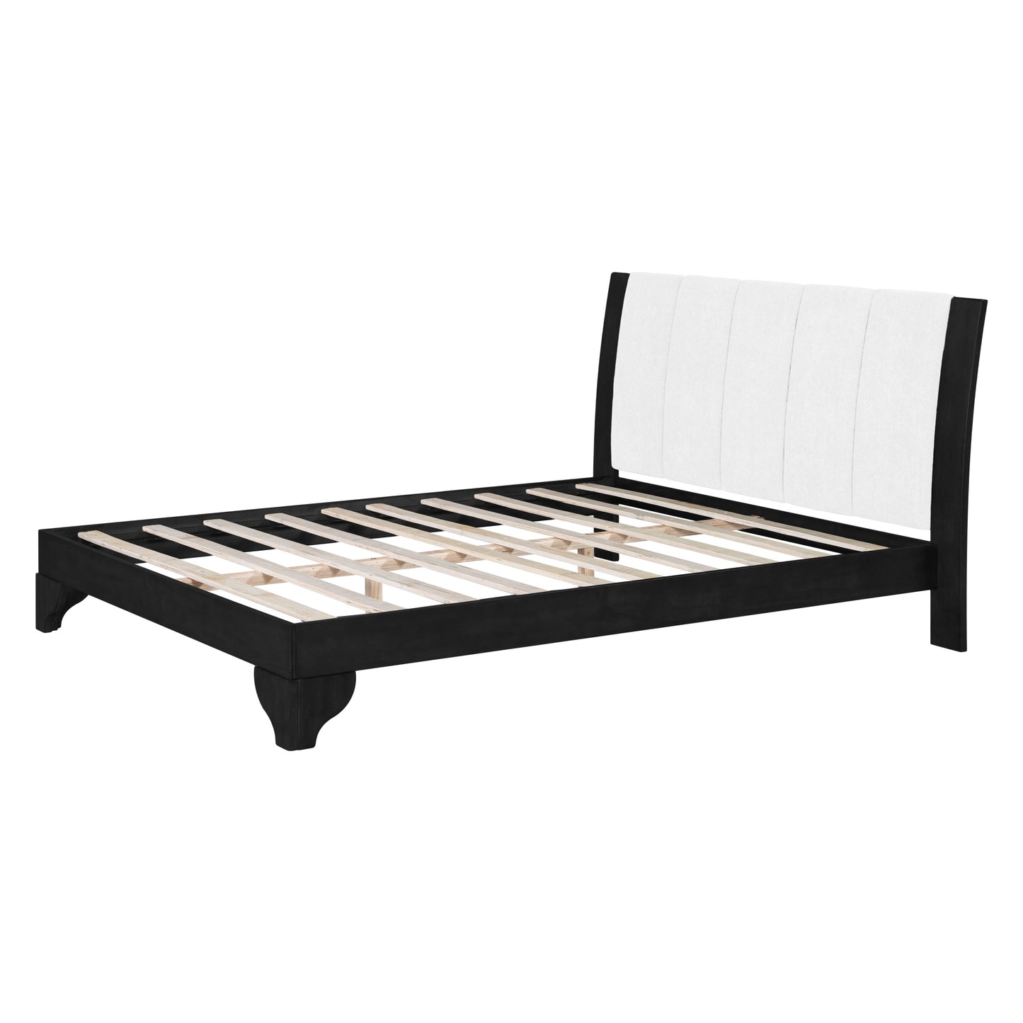 Queen Size Bed Frame in Black & White Pine