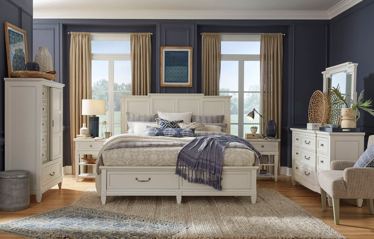 Willowbrook - Open Nightstand - Egg Shell White With Slight Rub Through