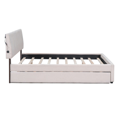 Upholstered Platform Bed With Trundle