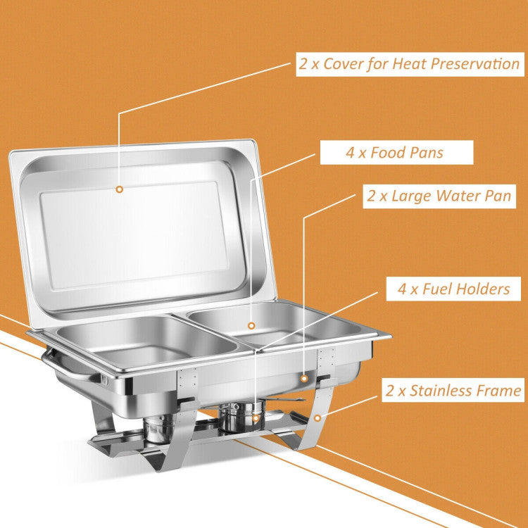 2 Packs Stainless Steel Chafing Dish