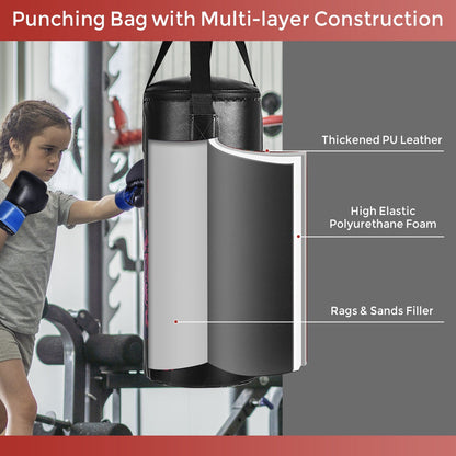 Kids Boxing Set with Punch Bag, Gloves & Jump Rope - 24 Inch