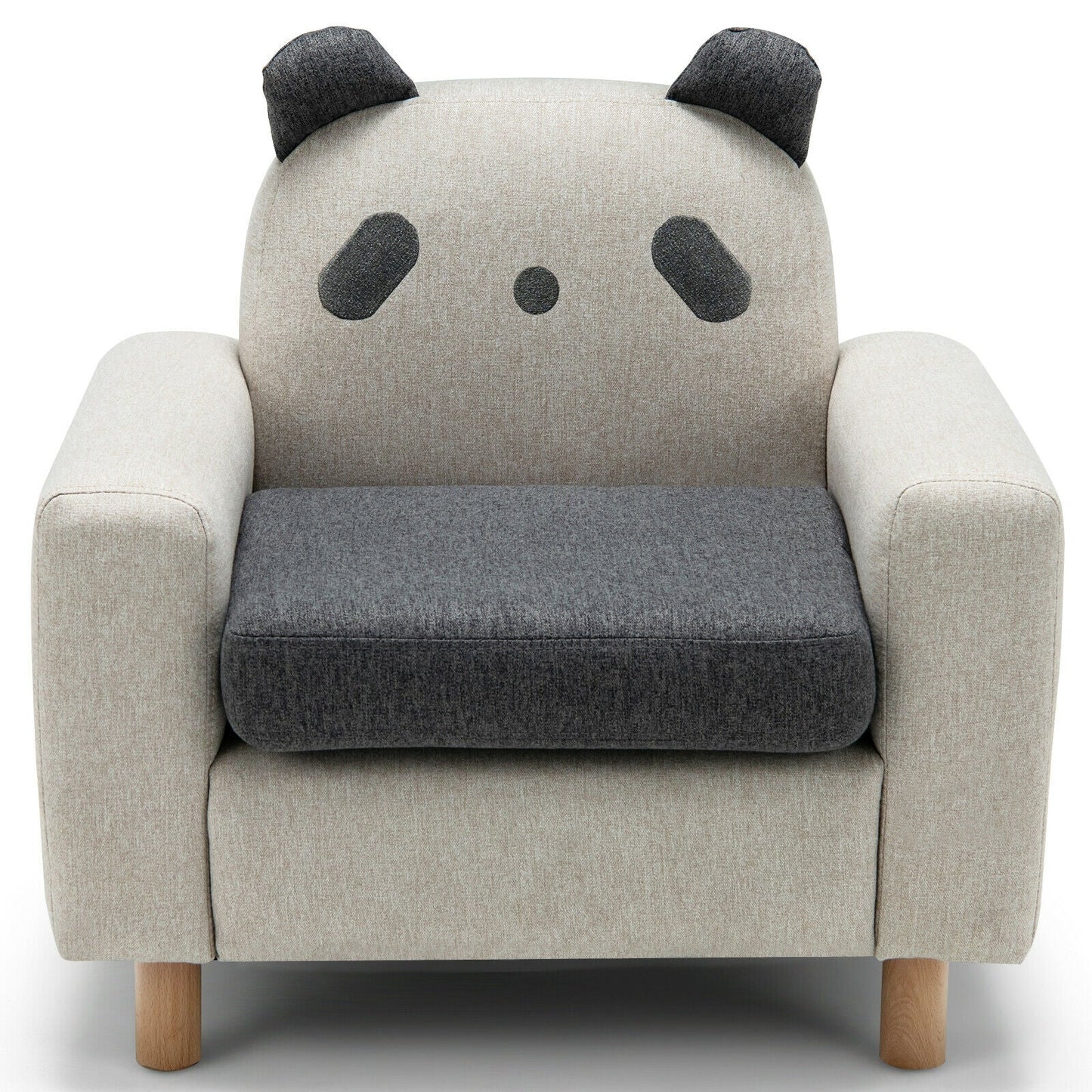 Kids Sofa with Armrest and Thick Cushion-Gray