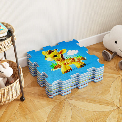 8-Piece Educational Animal Interlocking Baby Play Mat