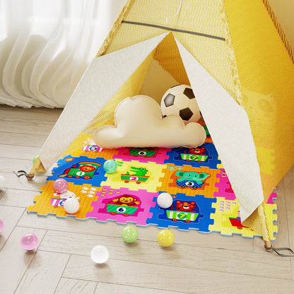 8-Piece Interlocking Baby Floor Puzzle Tiles with Educational Numbers