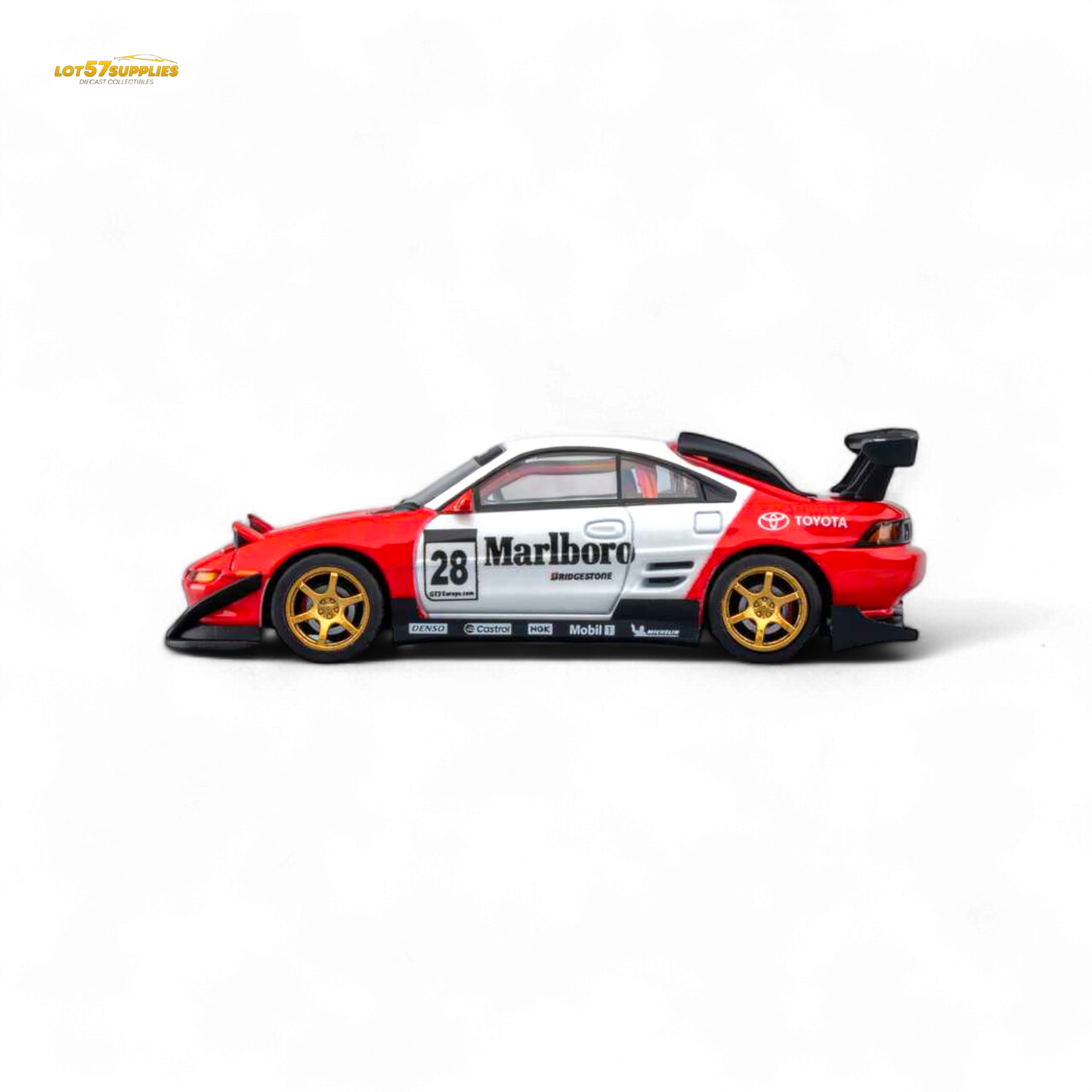 MicroTurbo Toyota MR2 Red & White Racing Livery 1:64
