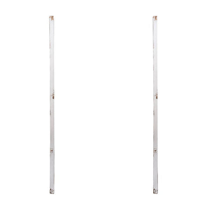 Large Wooden Wall Art Panels With Distressed Round Mirror Accents (Set of 2) - White