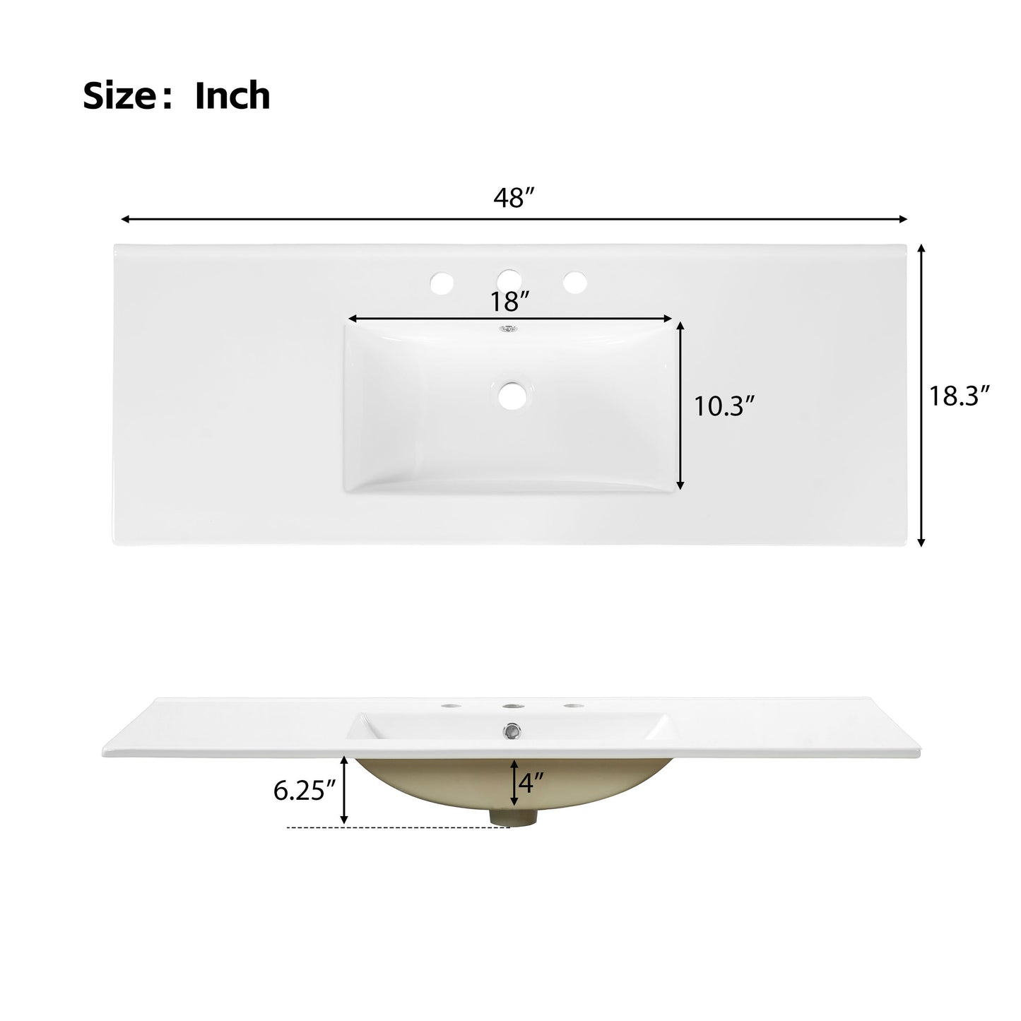 48-Inch Natural Rattan Bathroom Vanity