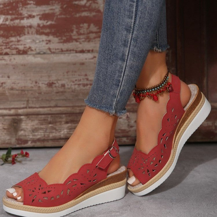 Womens Sandals Cross-border Plus-size Thick-soled Wedge