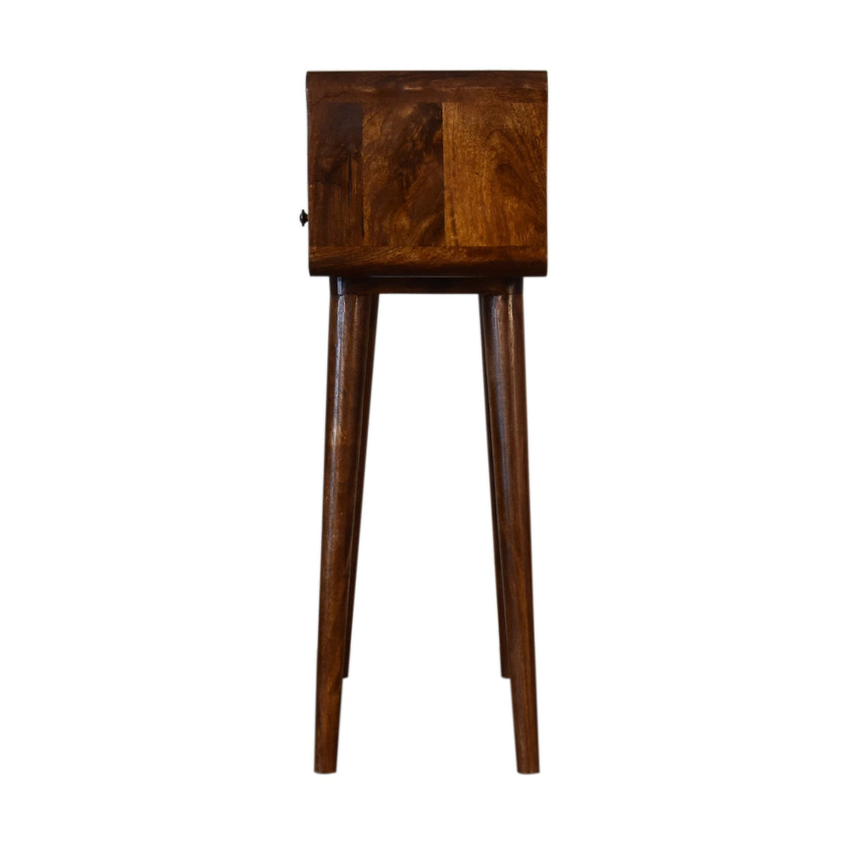 Solid Wood Mini Console Table, 2 Drawers, 1 Open Slot