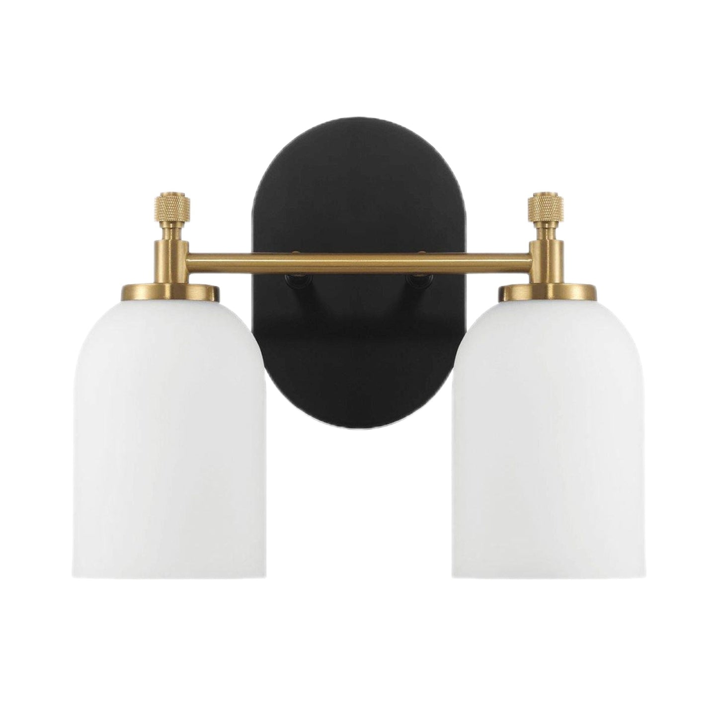 Vortex - 2 Lights Vanity In Style For Over Bathroom Mirror Wall Sconce - Black / Gold / White